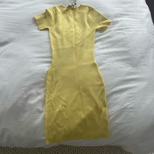 Light yellow knit cap sleeve Zara mini dress